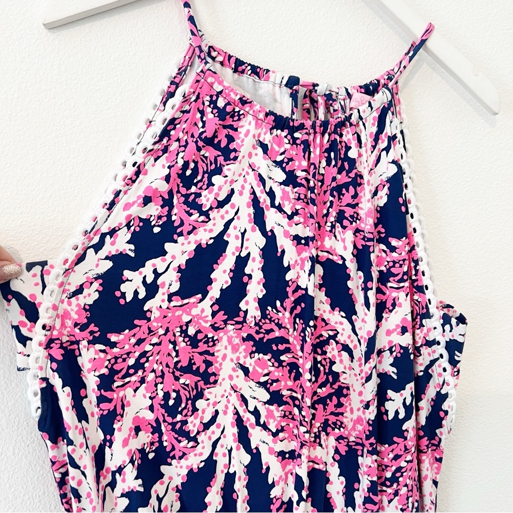 Lilly Pulitzer Blue and Pink Tie-Dye Jumpsuit with High Neckline - Picture 4 of 7